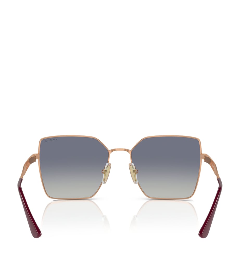 Vogue square sunglasses rose gold metal graduated tint (British brand)
