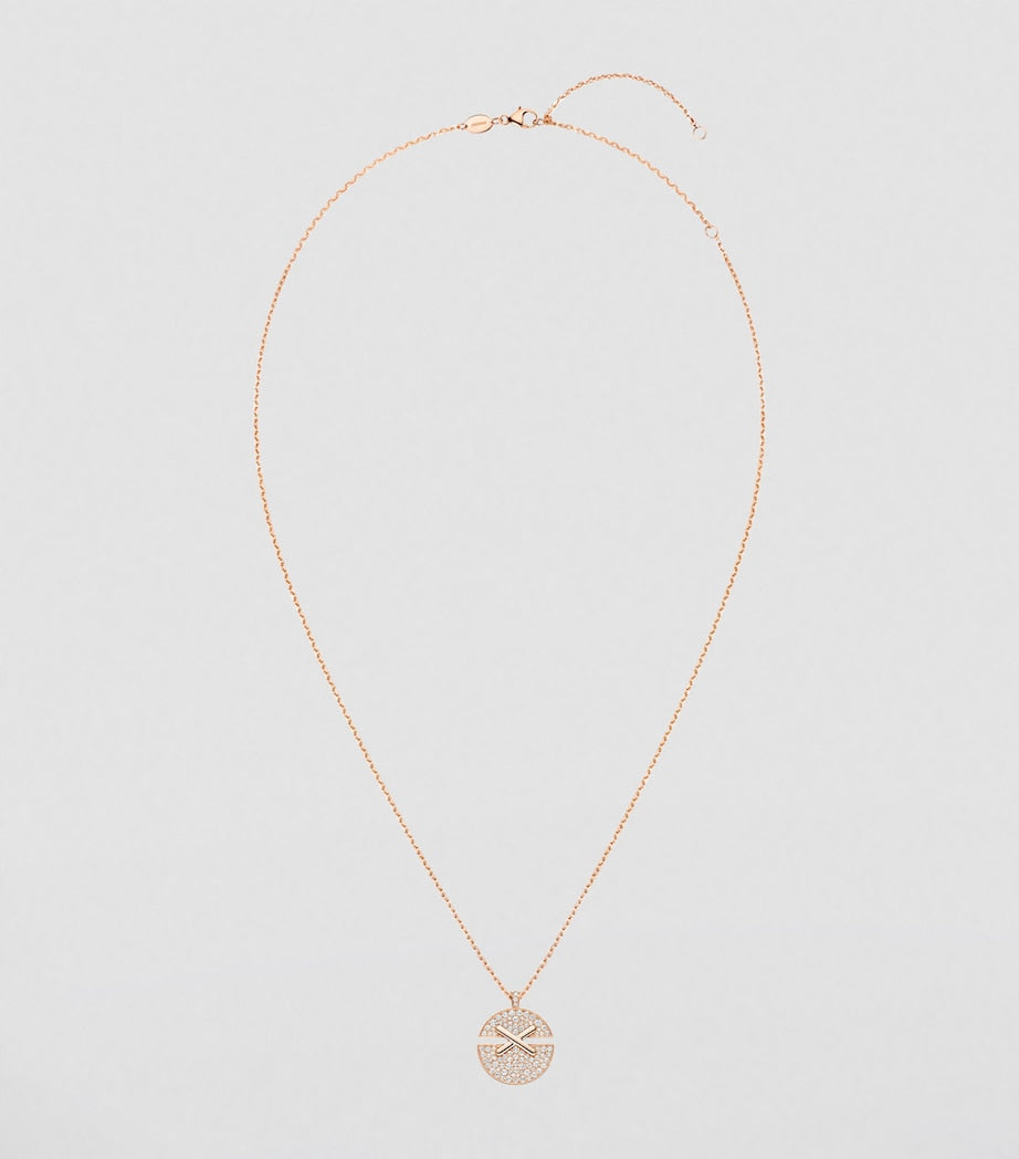 Chaumet medium rose gold diamond pendant necklace, imported from the UK