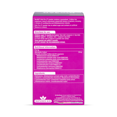 Nature's Aid Kidz Pro-5 Mikrobiotisk Pulver Daglig Støtte 90g