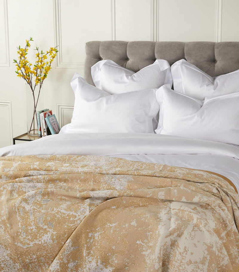 Celso de Lemos Super King bedspread with metallic embroidery, 245cm x 255cm - British product