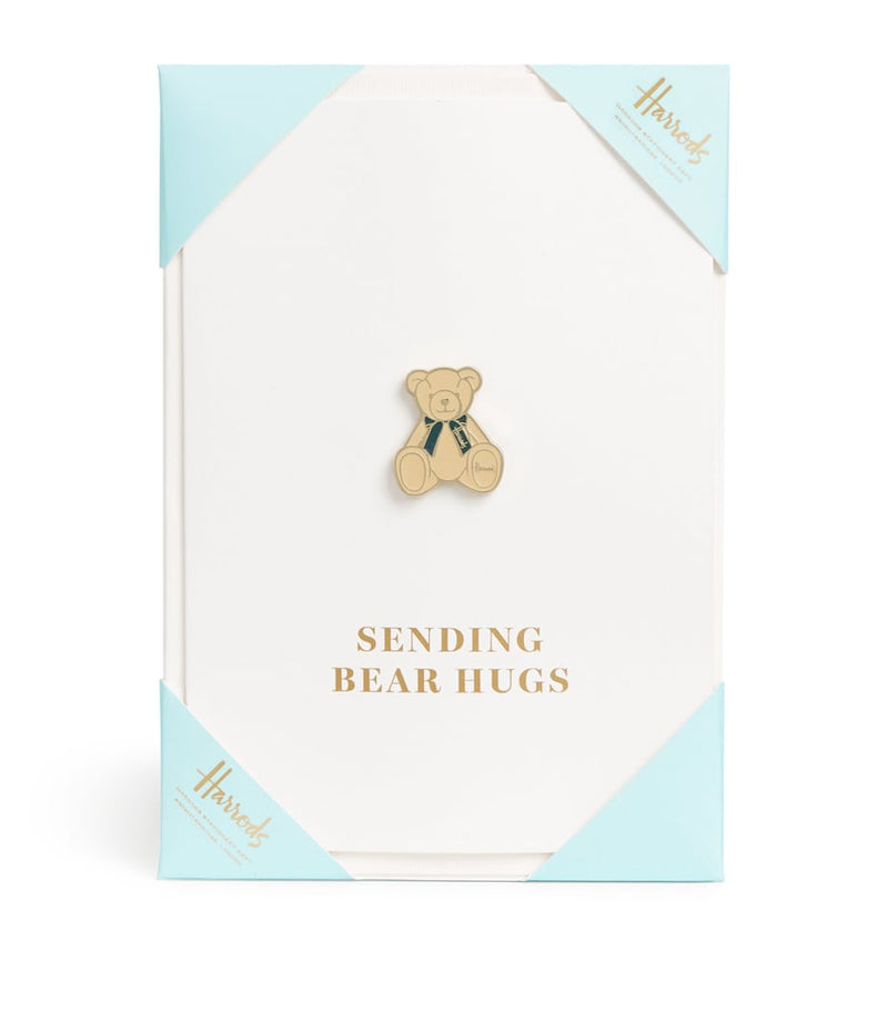 Harrods Birthday Bear pin and card set, UK version