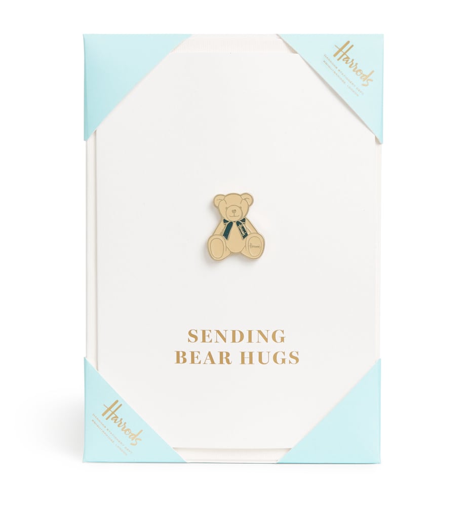 Harrods Birthday Bear pin and card set, UK version