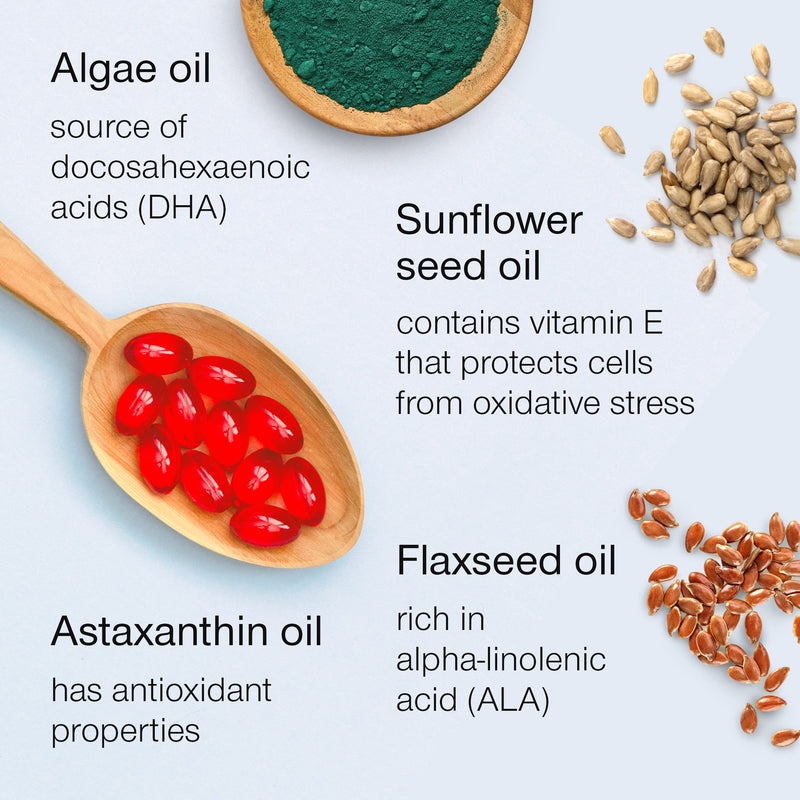 SuperSelf Vegan Omega-3 supplement 60 softgels, imported from the UK