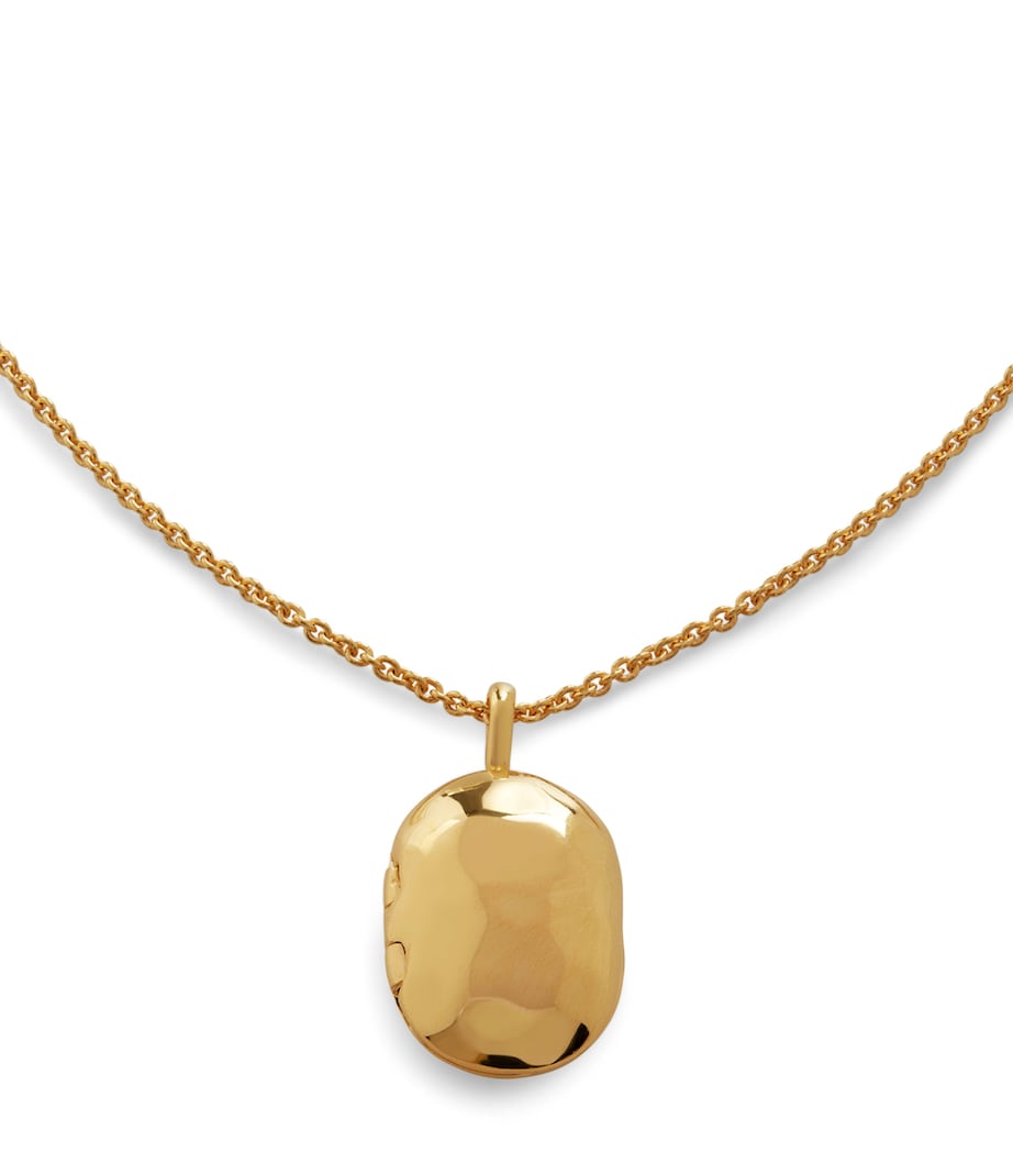 Monica Vinader gold vermeil Havana locket chain necklace imported from the UK