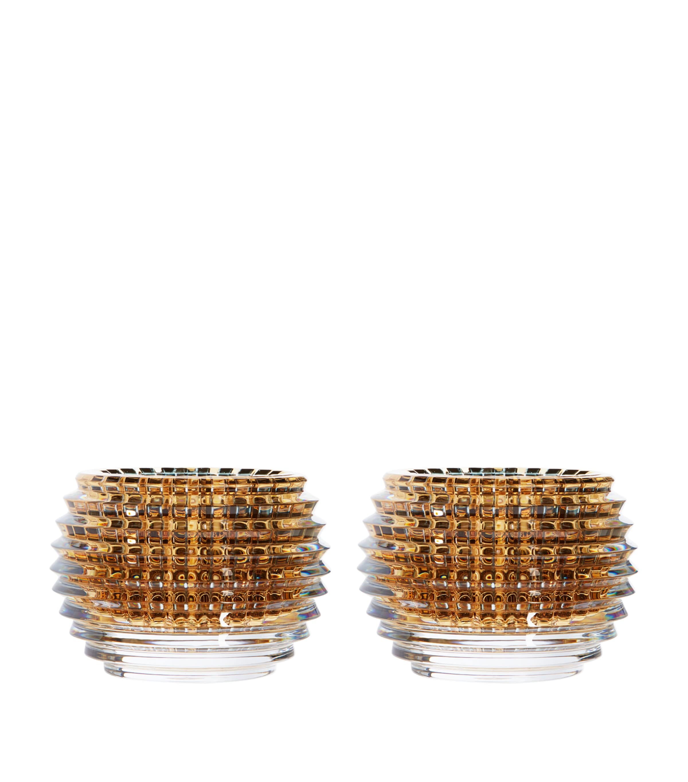 Baccarat Eye Gold crystal votive holders set of 2 - British product