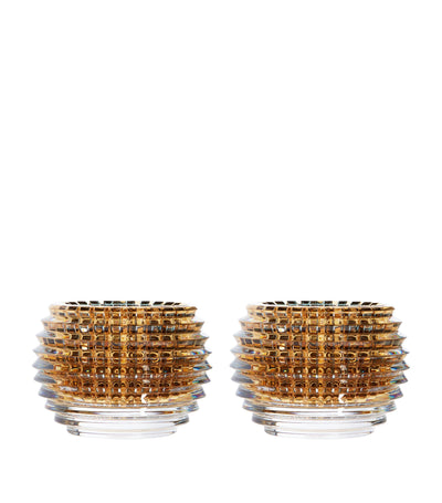 Harrods Baccarat Eye Gold Photophore Votives Crystal Candle Holders Set of 2- Buy online at McGrocer