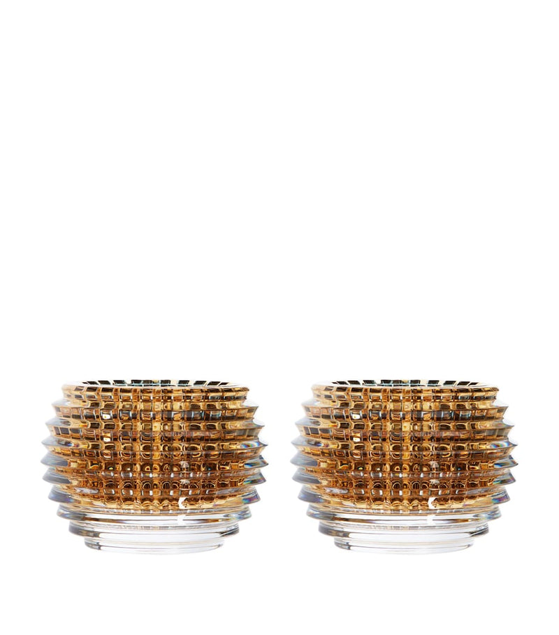 Baccarat Eye Gold crystal votive holders set of 2 - British product