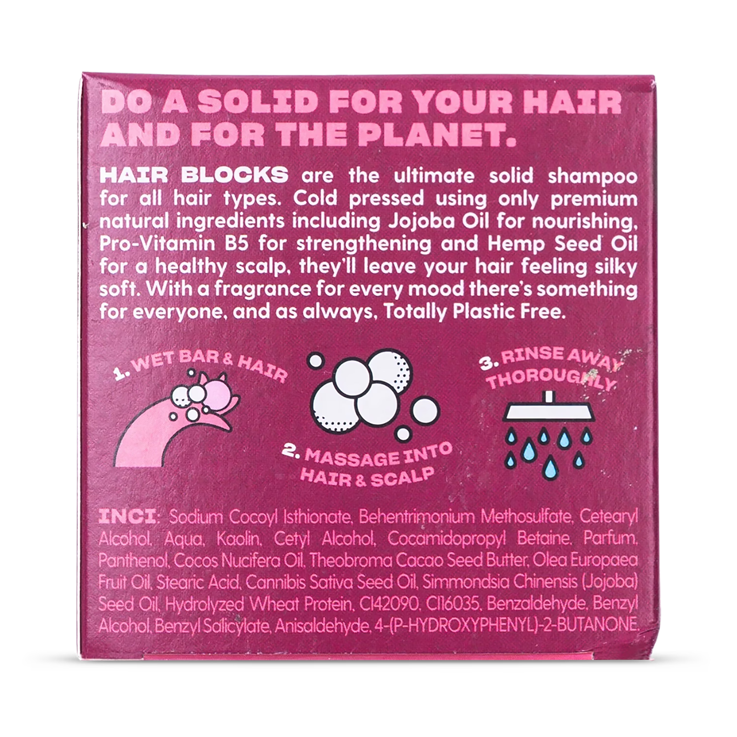 Hair Blocks solid shampoo bar Black Cherry, imported from the UK