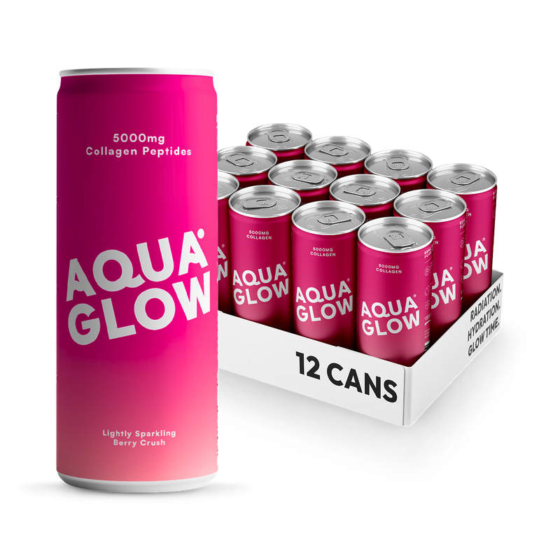 AQUA GLOW Berry Crush collagen drink 12x250ml, UK version