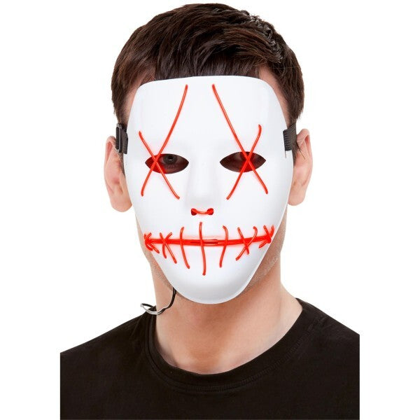Smiffys Stitch face mask neon pink light up - British product