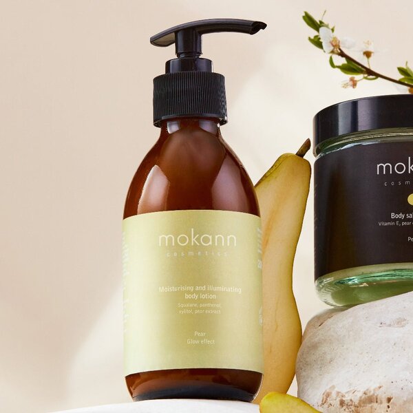 Mokann body lotion Pear Glow Effect 200ml, imported from the UK