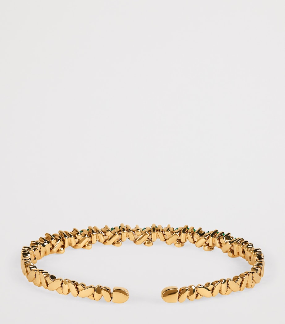 Suzanne Kalan Frenzy Reborn bangle yellow gold diamonds emeralds - British product
