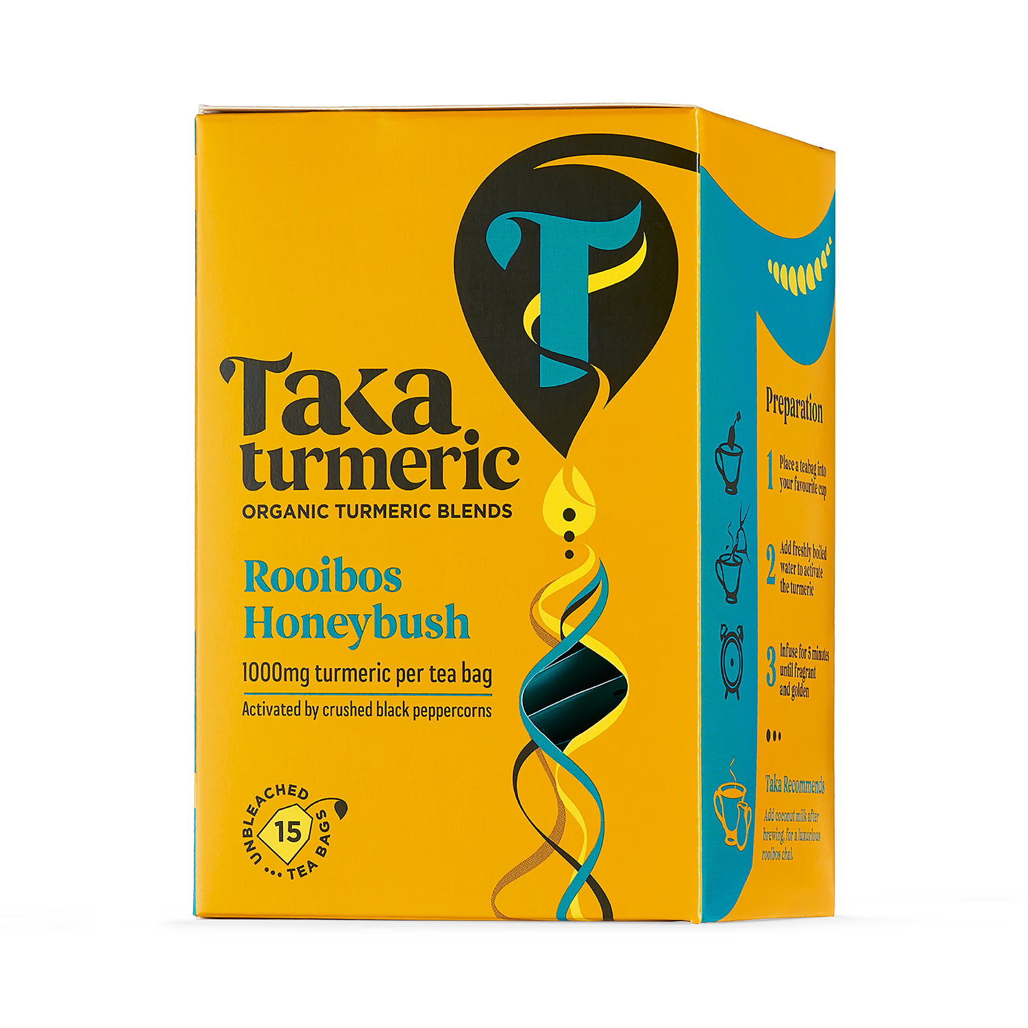 Taka Turmeric organic rooibos honeybush turmeric tea 15 teabags, UK version