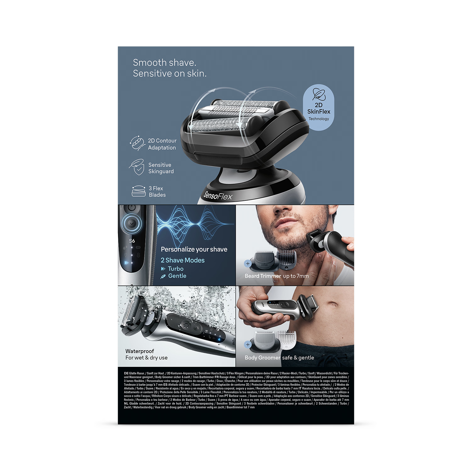 Braun Series 6 electric shaver Silver - British product
