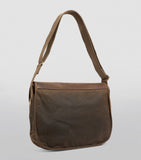 Barbour waxed Tarras messenger bag with leather trim, imported from the UK
