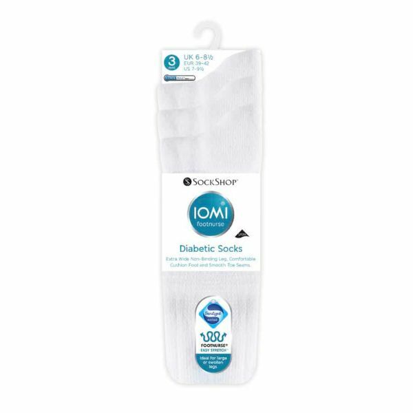 IOMI 3 Pairs of Diabetic Socks for Swollen Legs 12-14 UK