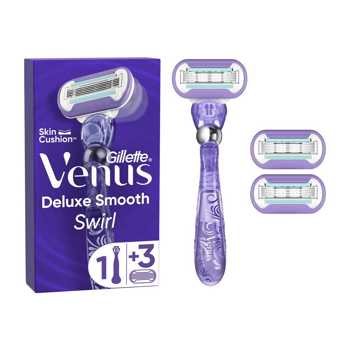 Venus Extra Smooth Swirl Women's Razor Handle + 3 Blades GOODS Boots   