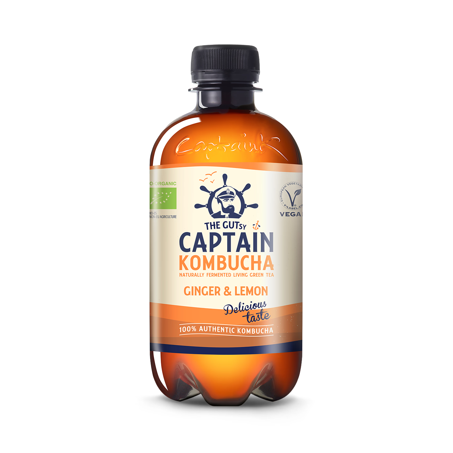 The GUTsy Captain Ginger & Lemon Kombucha 400ml, UK version