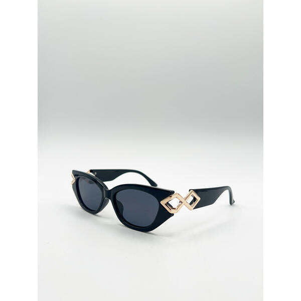 SVNX cat-eye diamond infinity sunglasses in black - British product