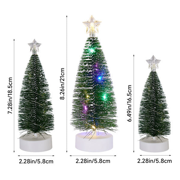 Livingandhome Christmas mini tree set with LED lights 3 pieces, UK version