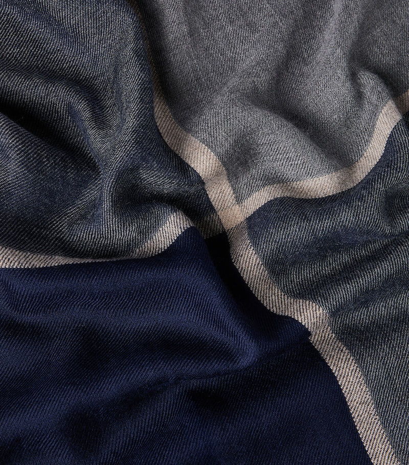 Brunello Cucinelli cashmere-silk colour-block scarf (British brand)