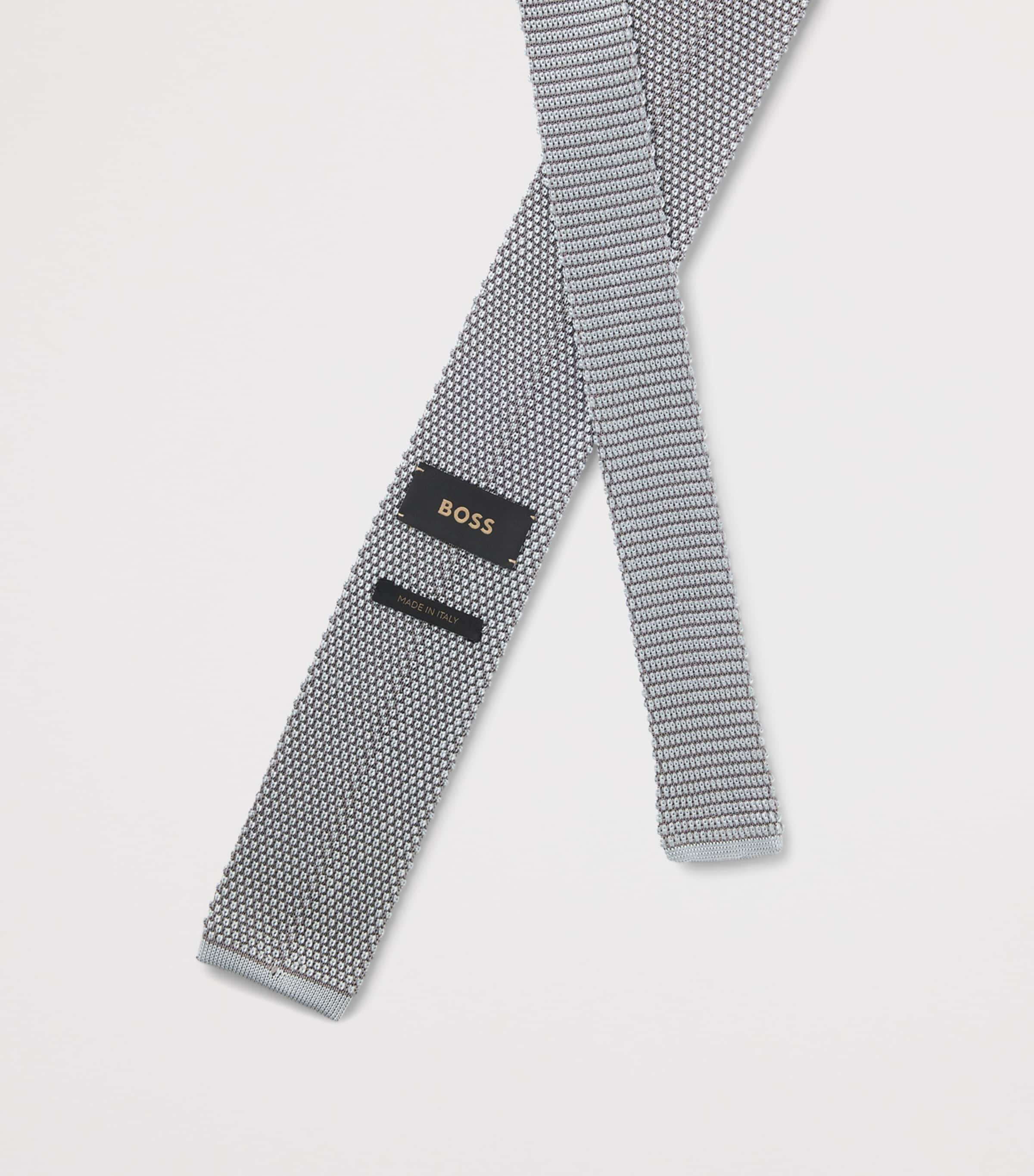 BOSS knitted silk tie with textured weave (British brand)