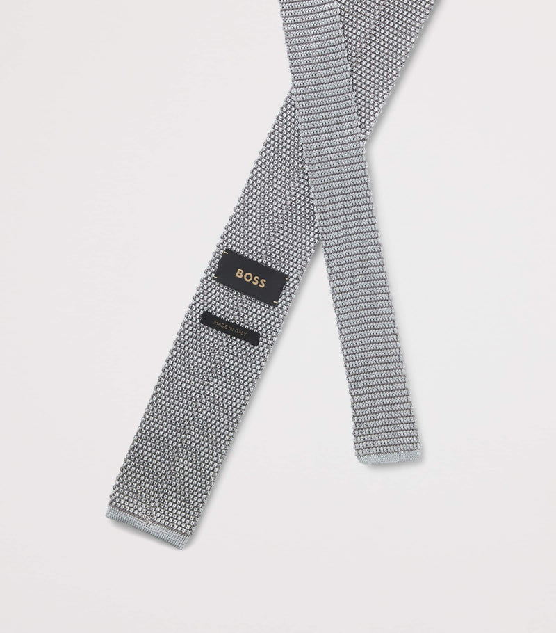 BOSS knitted silk tie with textured weave (British brand)