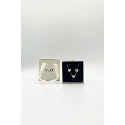 Superdrug SVNX Moonstone Heart Necklace & Earrings Set in Gold Gift Boxed- Buy online at McGrocer