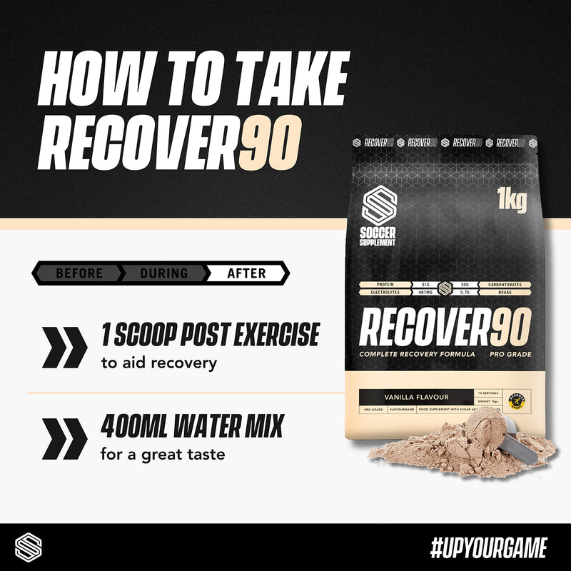 Soccer Supplement Recover90 vanilla recovery protein powder 14 servings - British product