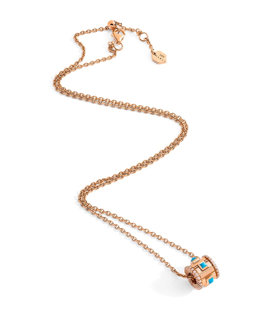 MARLI New York rose gold diamond turquoise necklace, UK version