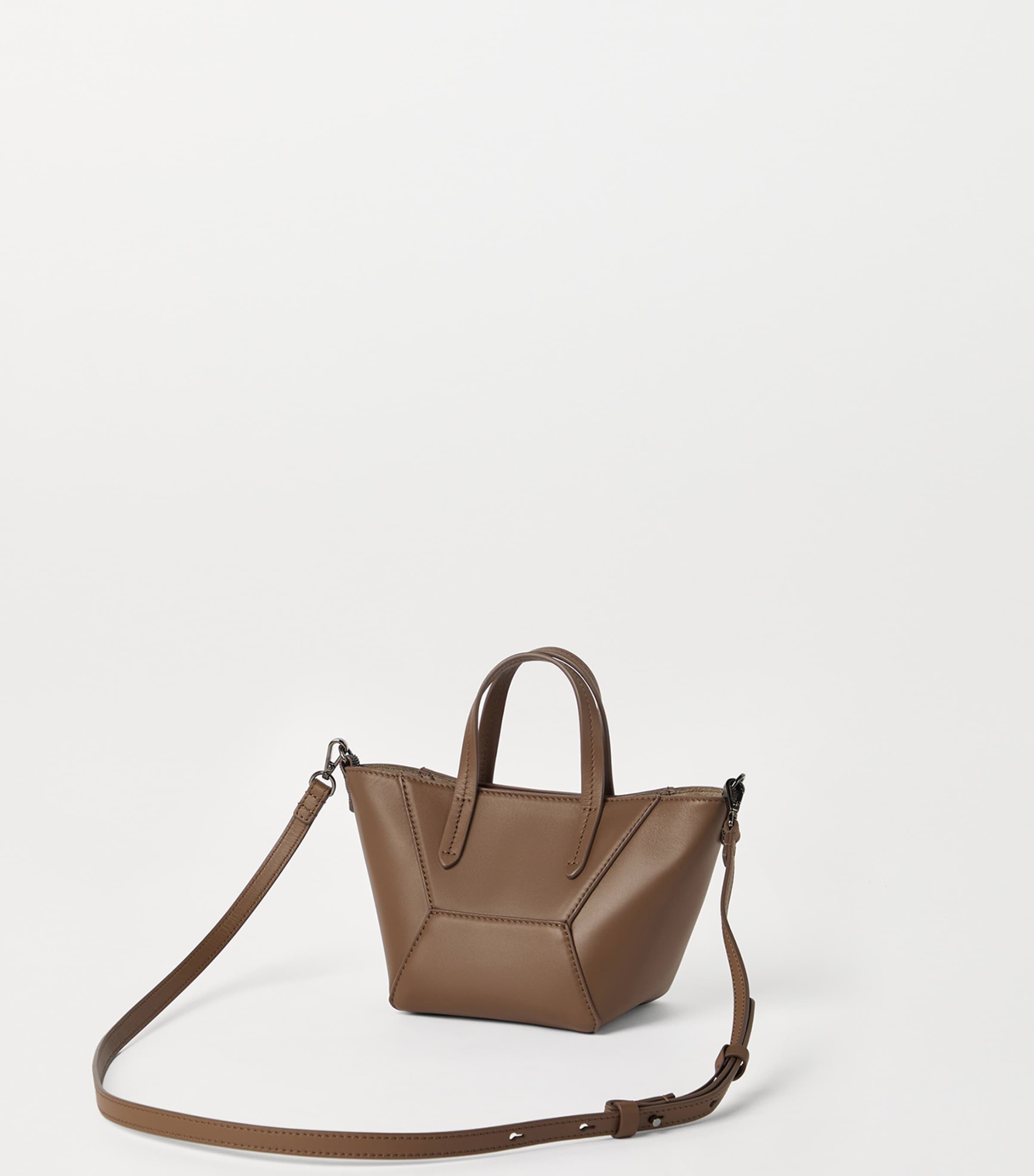 Brunello Cucinelli mini calfskin BC Duo tote bag, imported from the UK