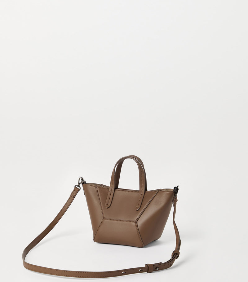 Brunello Cucinelli mini calfskin BC Duo tote bag, imported from the UK