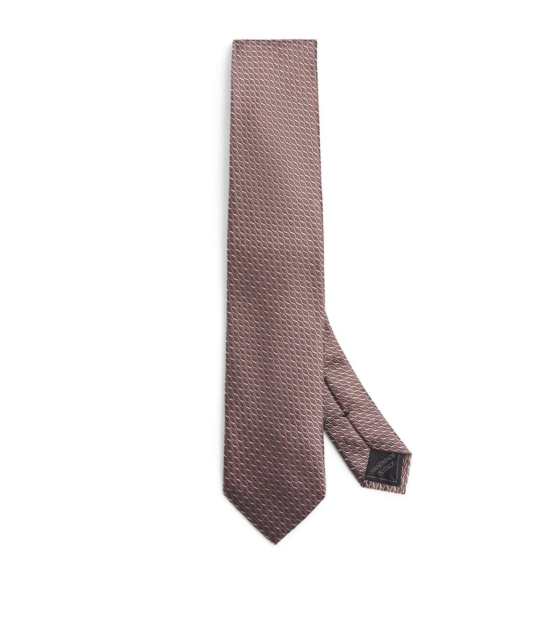 Brioni Silk Geometric-Jacquard Tie