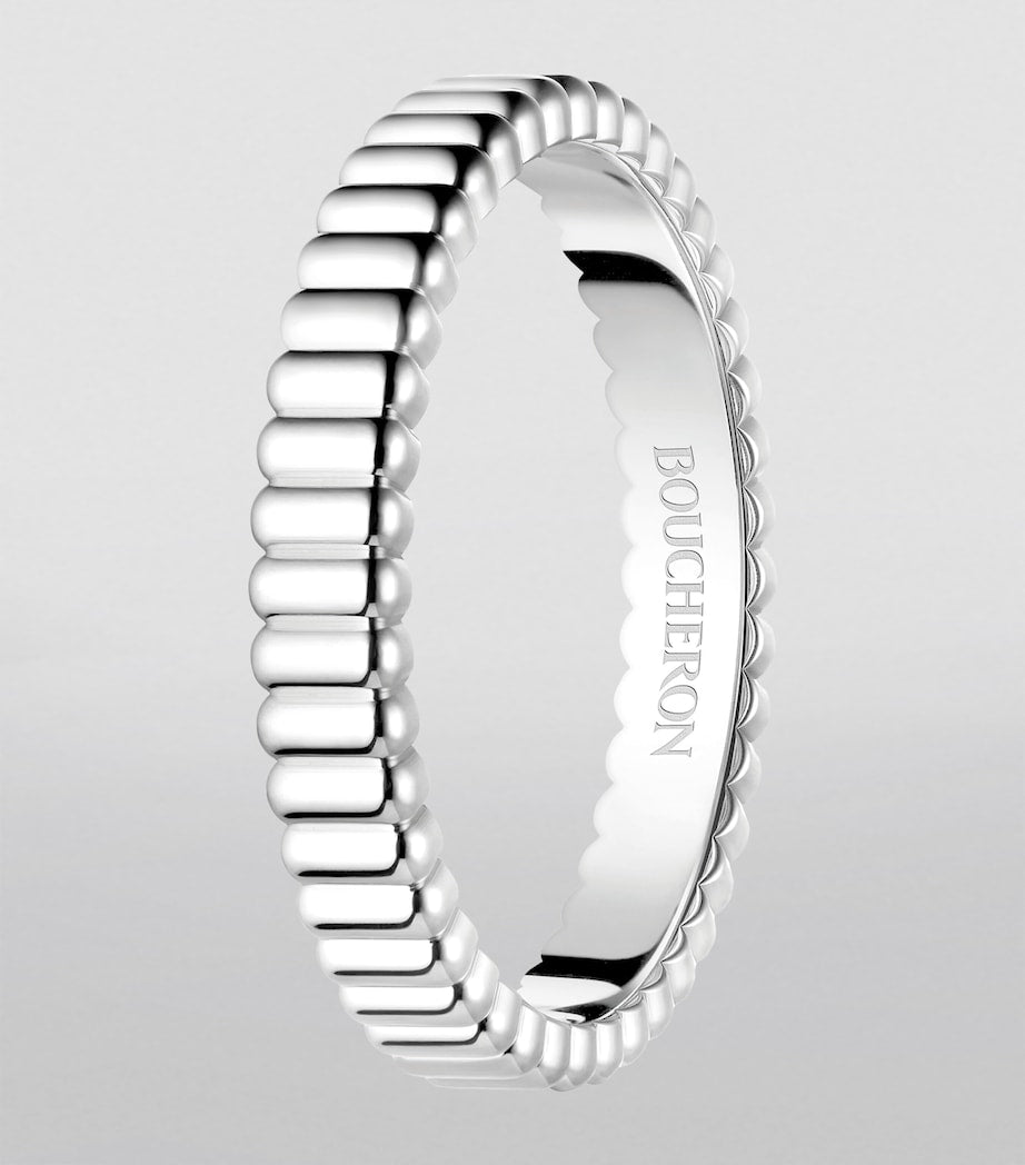 Boucheron white gold grosgrain wedding band, imported from the UK