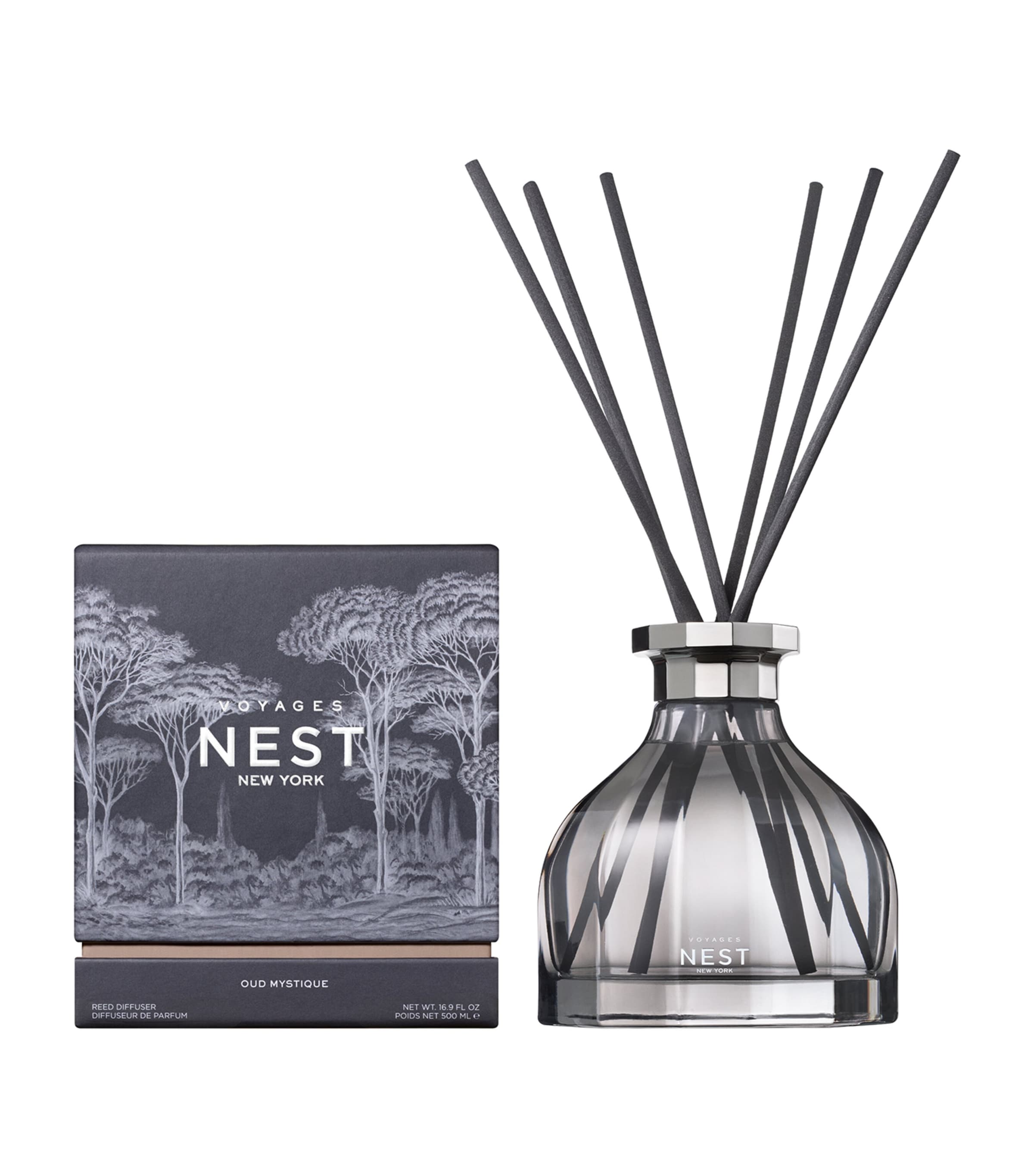 NEST VOYAGES Oud Mystique reed diffuser 500ml, imported from the UK