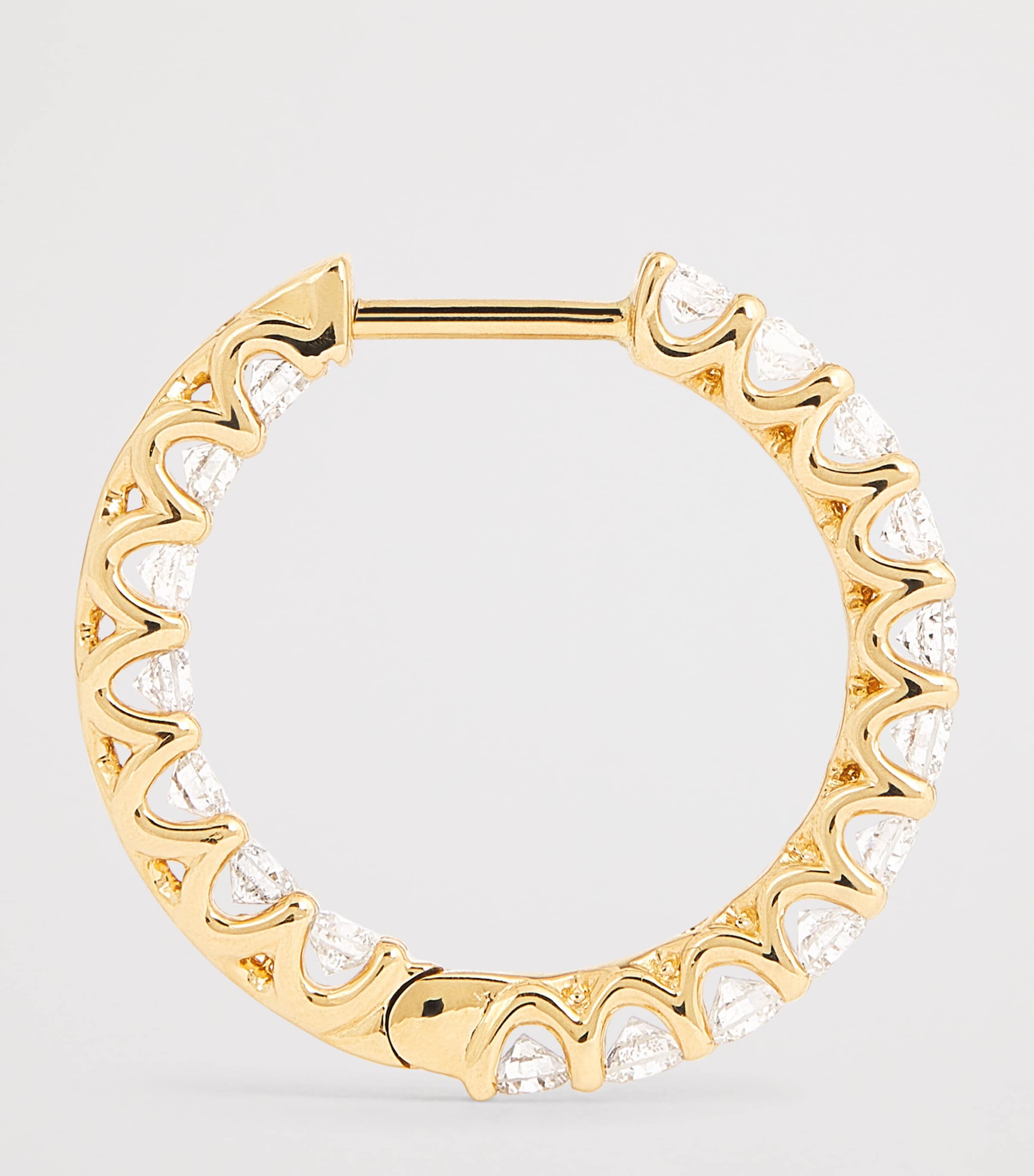 Harrods yellow gold diamond hoop earrings 1.25ctw, UK version