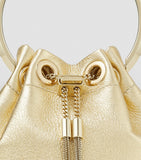 Jimmy Choo Micro Bon Bon top-handle bag metallic leather (British brand)