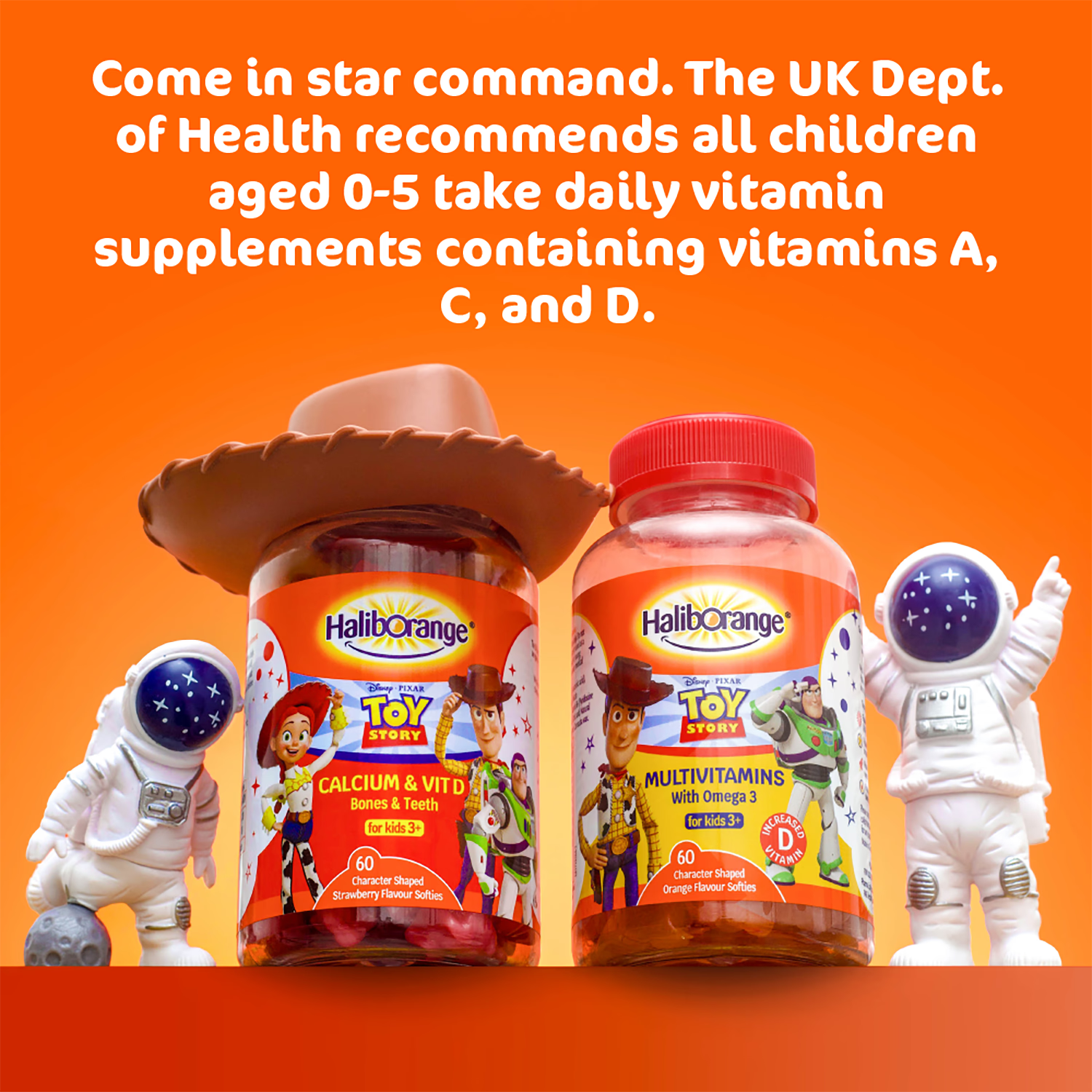 Haliborange Toy Story calcium vitamin D softies 60 strawberry (British brand)