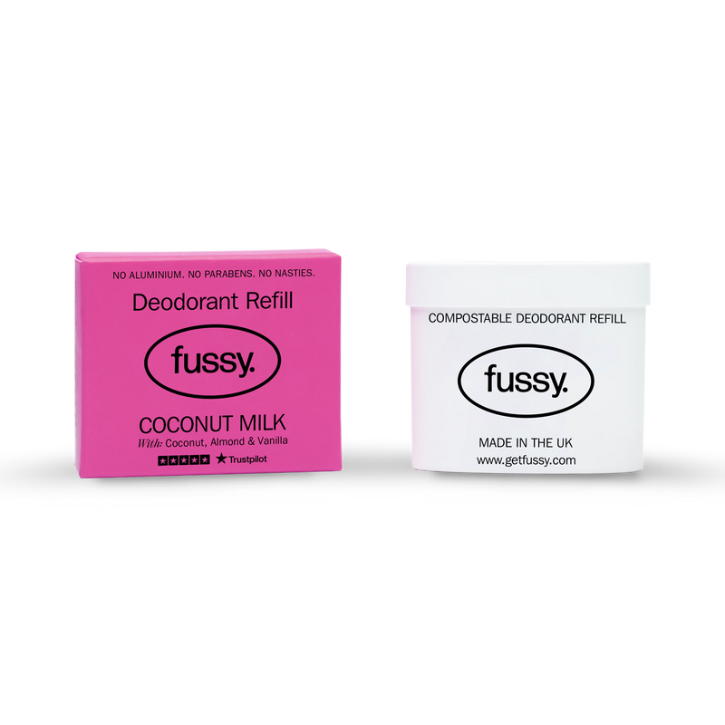 Fussy natural deodorant refill Coconut Milk 40g, imported from the UK