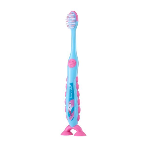 Brush Baby FlossBrush Bristles Toothbrush (3-6 Yrs) Flamingo GOODS Superdrug   