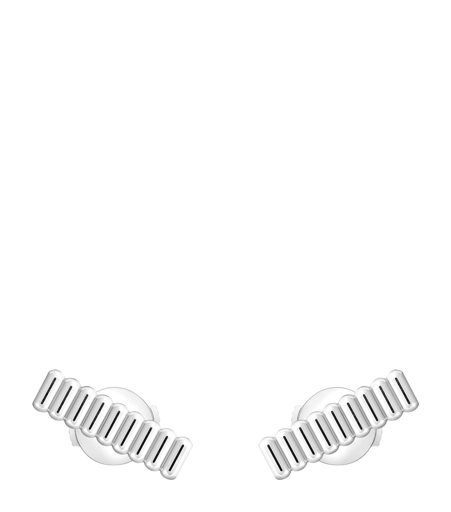 Boucheron white gold Grosgrain stud earrings - British product