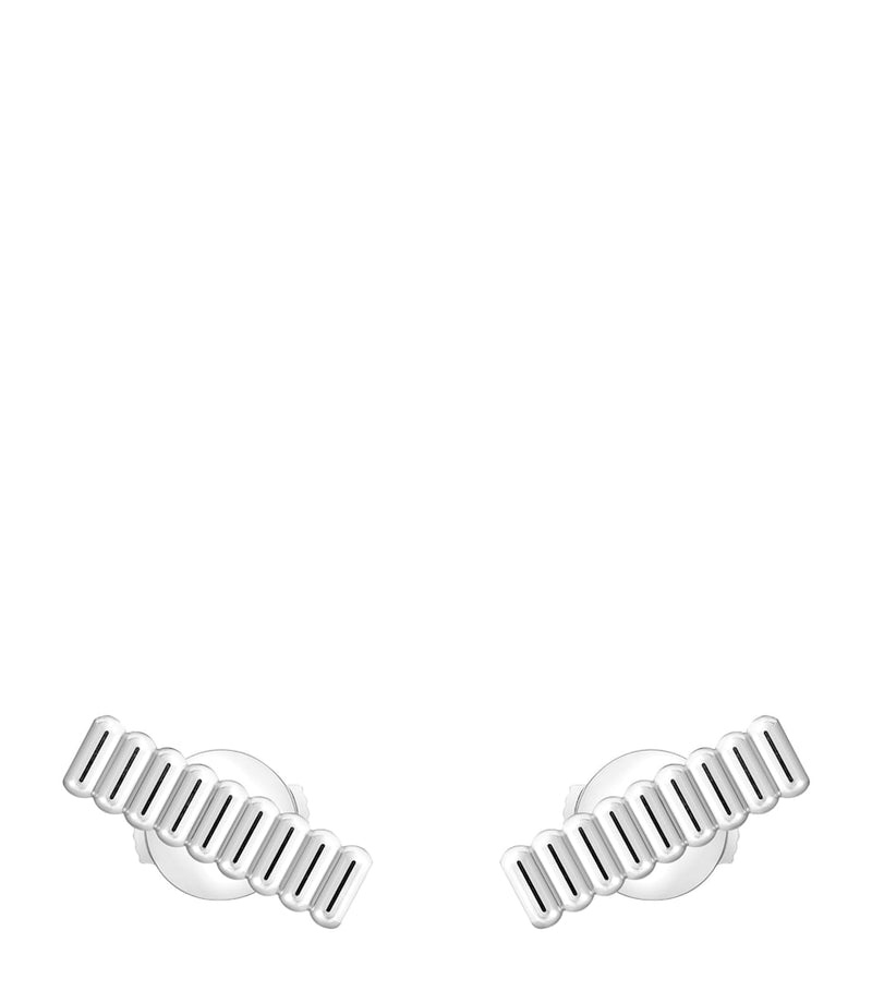 Boucheron white gold Grosgrain stud earrings - British product