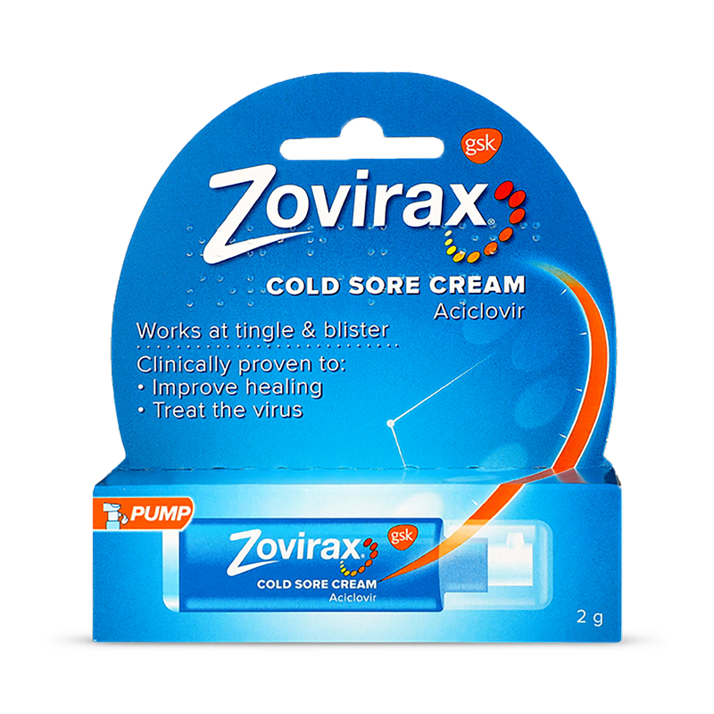 Zovirax cold sore cream 2g pump - British product