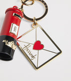 Harrods metal post box and letter keyring, imported from the UK