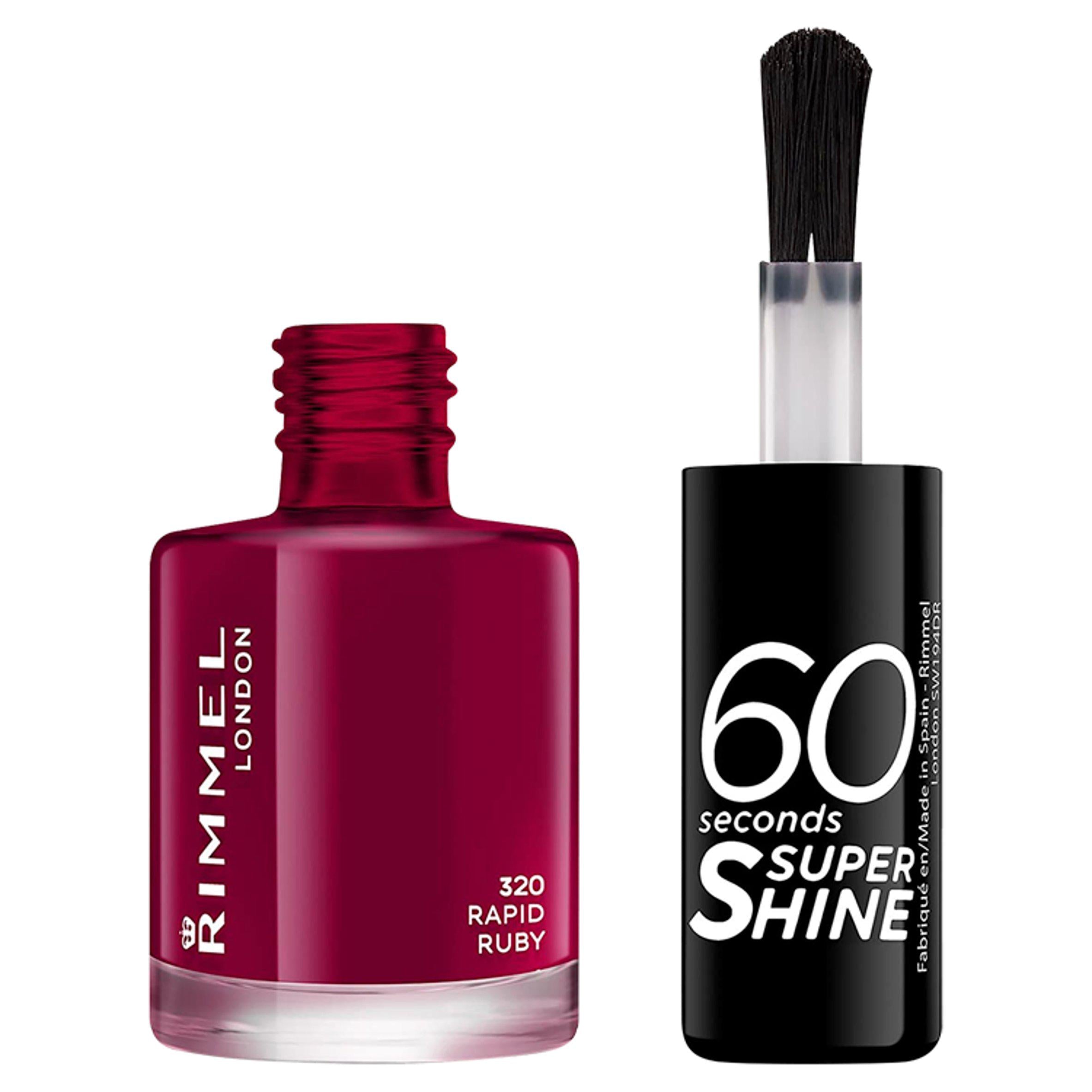 Rimmel London 60 Seconds Super Shine 320 Rapid Ruby 8ml All Sainsburys   