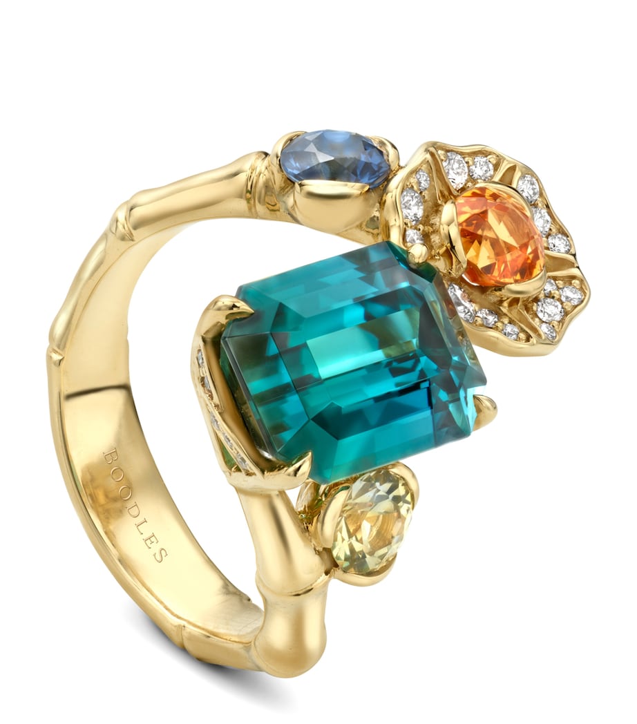 Boodles Gemini ring with sapphires and diamonds 18kt gold (British brand)
