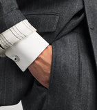 Tateossian sterling silver and topaz textured square cufflinks (British brand)