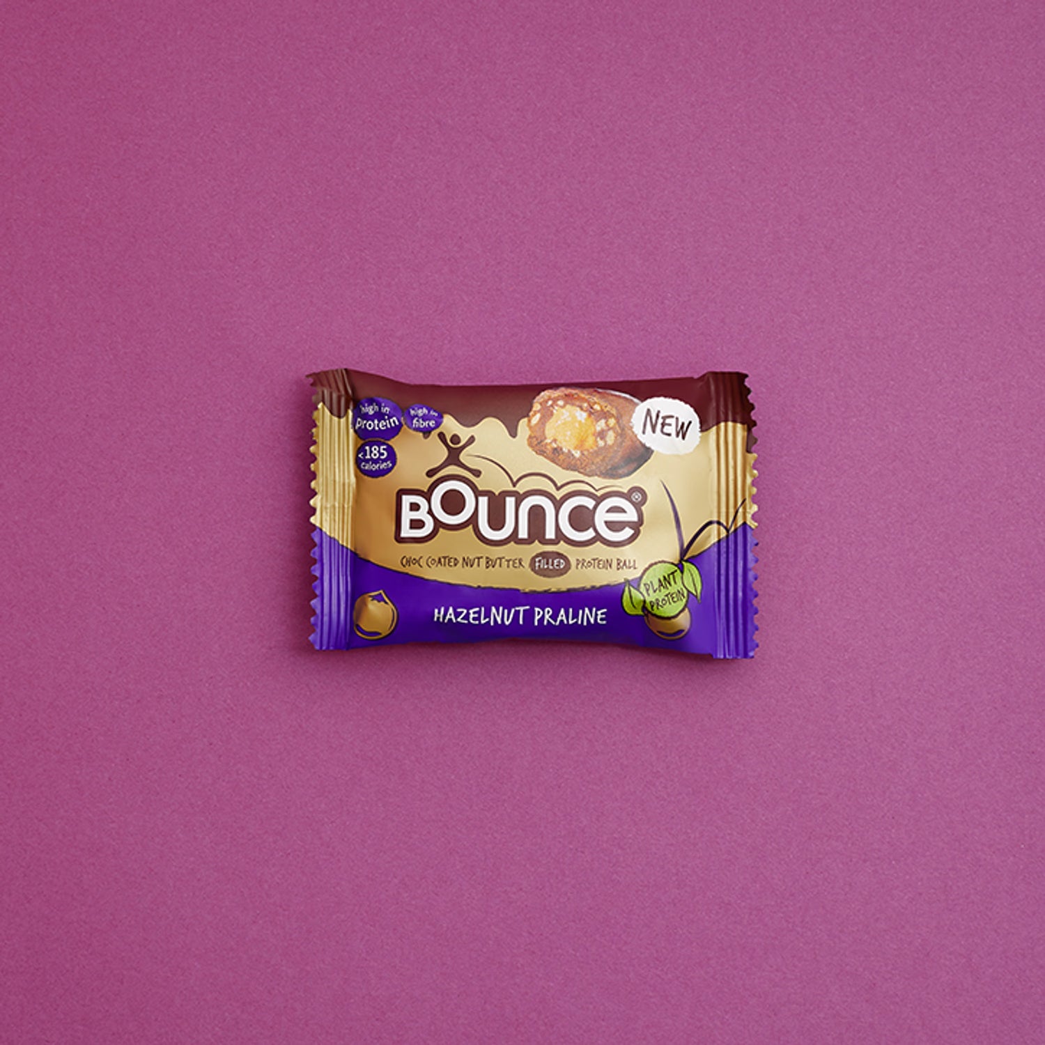 Bounce chocolate hazelnut praline plant protein ball 40g - British product