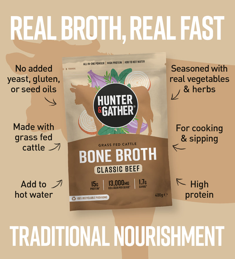 Hunter & Gather bone broth classic 400g - British product