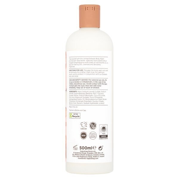 Superdrug Extracts Shea Body Wash 500ml GOODS Superdrug   